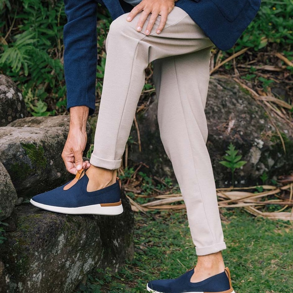 Wolf & Shepherd SWIFTKNIT™ DERBY Navy Blue Sneakers Leather Accents Sz 14 EXLNT - Picture 2 of 11